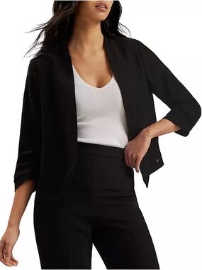 Ted Baker ‘Power Blazer’ Popsy Cropped Blazer Open-Front Jacket
